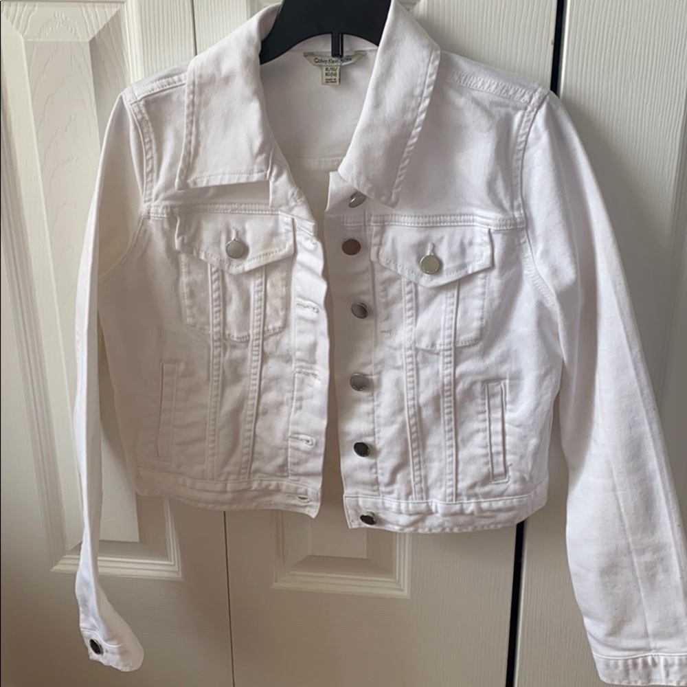 Girls XL Brand new Calvin Klein White Jean Jacket